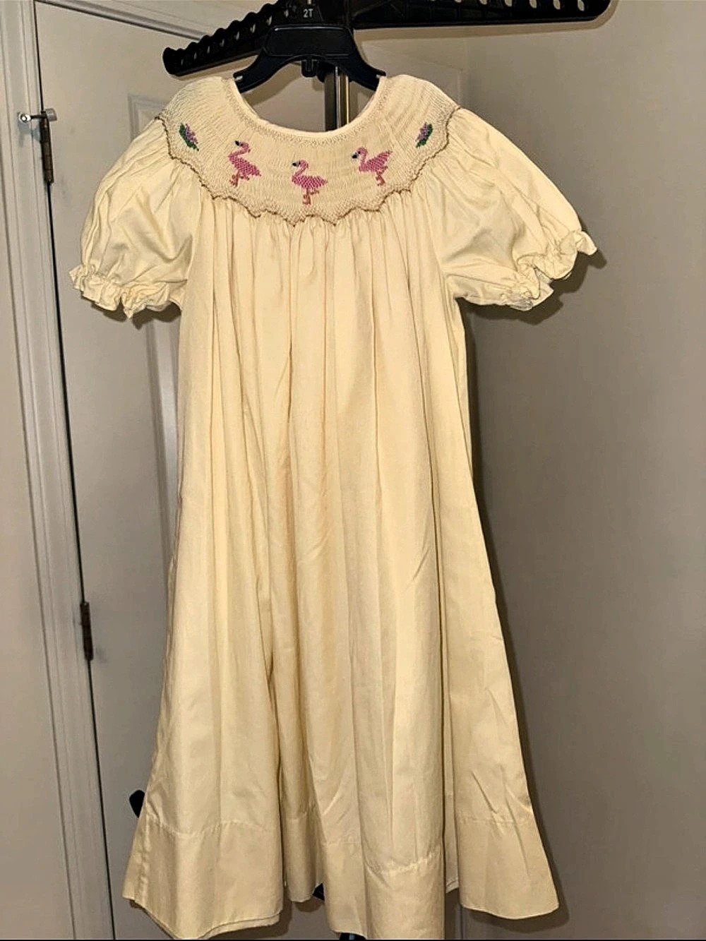 Rosalina Girls 6Y Flamingo Embroidered Dress